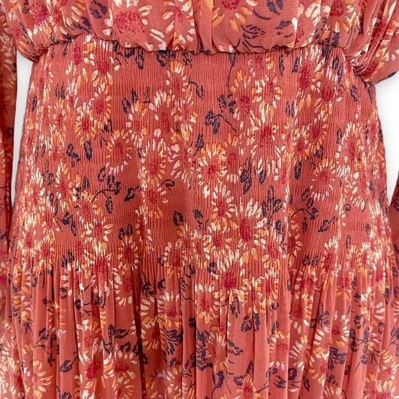 Free People Rose Glow Floral Open Waters Charlotte Dress Size XS - Picture 4 of 9